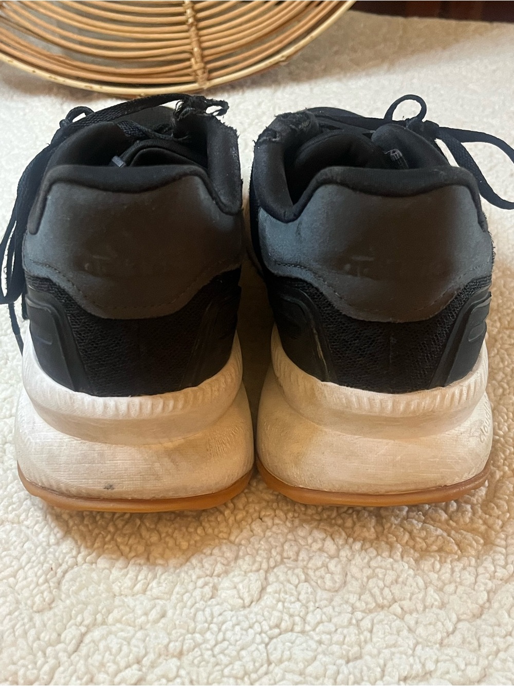 adidas Black Athletic Running Shoes with White Midsole - Picture 4 of 9
